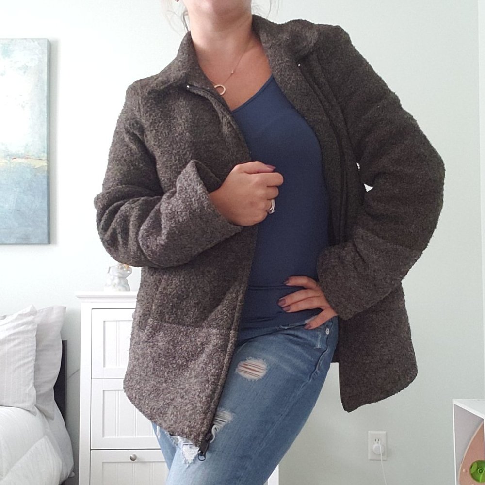 Two tone thick sherpa jacket